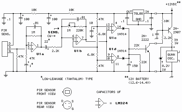 Long Range Gate Annunciator Pir Sensor Gunn Oscillator Lication Pir Sensor Gunn Oscillator Interface